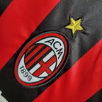 Camisa Retrô Milan I Home 2006/07 Masculino Manga Longa Vermelho e Preto