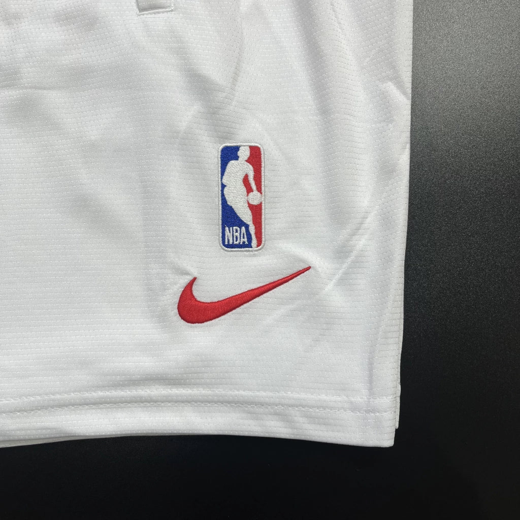 Shorts NBA Miami Heat 23/24 Casual - Vermelho - Branco - Preto