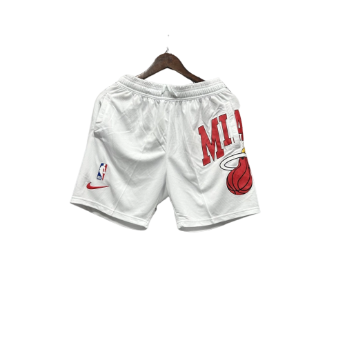 Shorts NBA Miami Heat 23/24 Casual - Vermelho - Branco - Preto