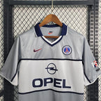 Camisa Retrô PSG Away 2000/01 Masculino Cinza e Branco