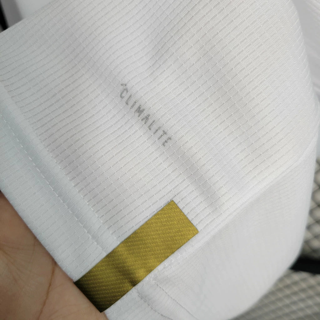 Camisa Real Madrid I Home 2019/20 Retrô Manga Longa Masculina - Branco
