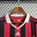 Camisa Retrô Milan I 2009/10 Manga Longa Vermelho e Preto