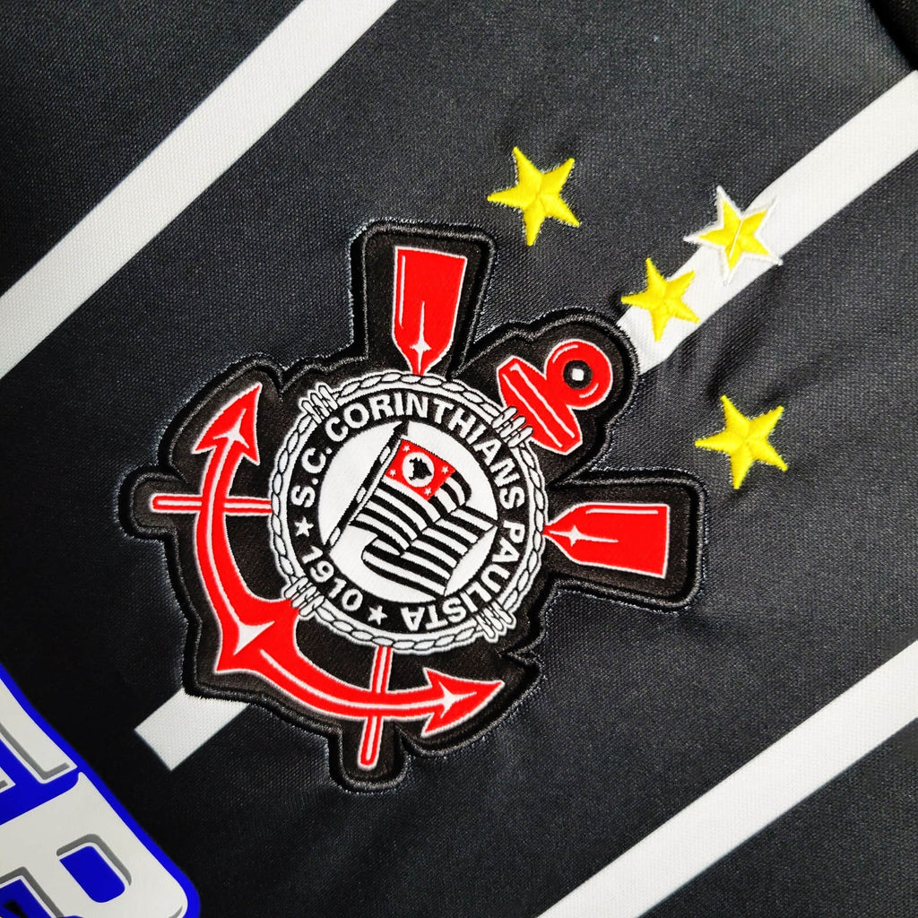 Camisa Corinthians Titular 2004 - Versão Retrô Preta Pepsi Twist