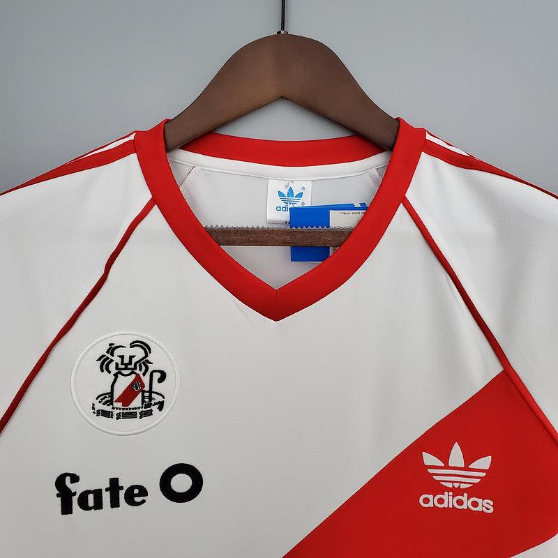 Camisa River Plate Home 1986/87 Retrô Masculina - Branco
