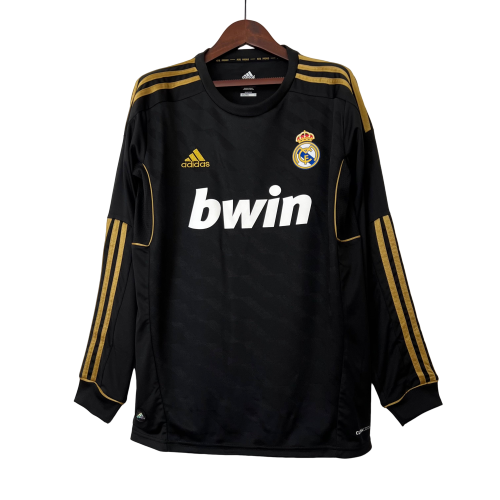 Camisa II Real Madrid I 11/12 - Retrô Manga Longa- Preto