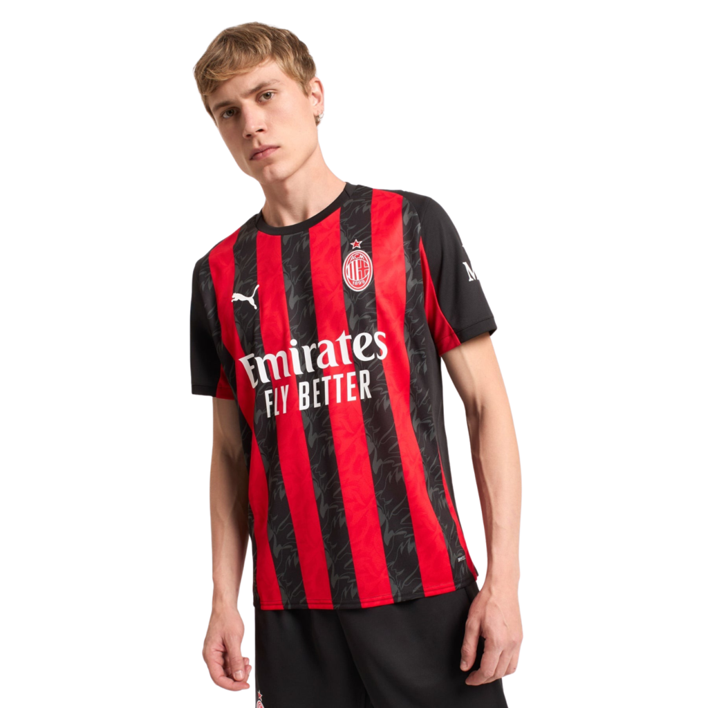 Camisa AC Milan Home 25/26 - Torcedor Masculino - Vermelho e Preto