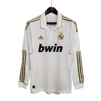 Camisa Retrô Real Madrid Manga Longa I Home 2011/12 Masculino Branco