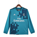 Camisa Retrô Real Madrid II Away 2017/18 Manga Longa Masculino Azul