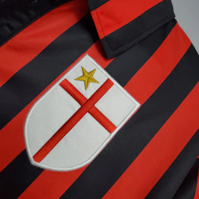 Camisa Milan Retrô 1999/2000 Vermelha e Preta