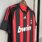 Camisa Retrô Milan 2008/09 Masculino Vermelha e Preta