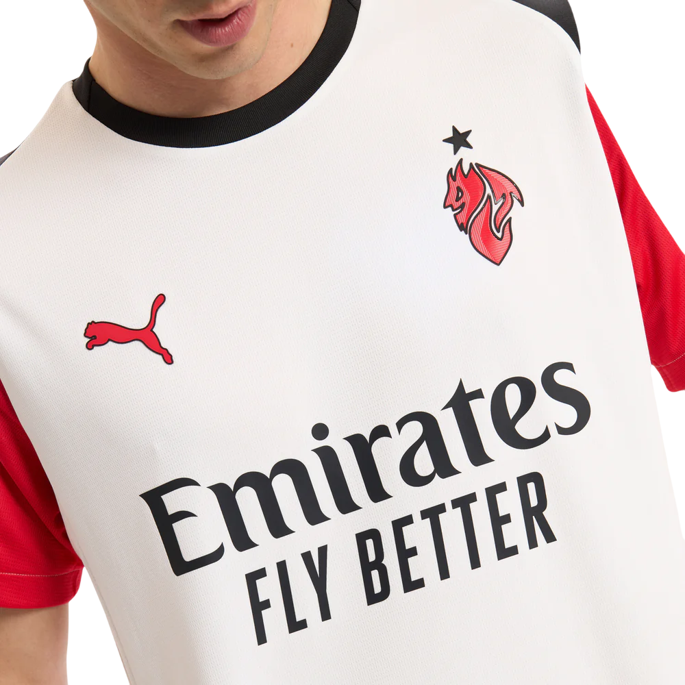 Camisa AC Milan Away 25/26 - Torcedor Masculino - Branco e Preto