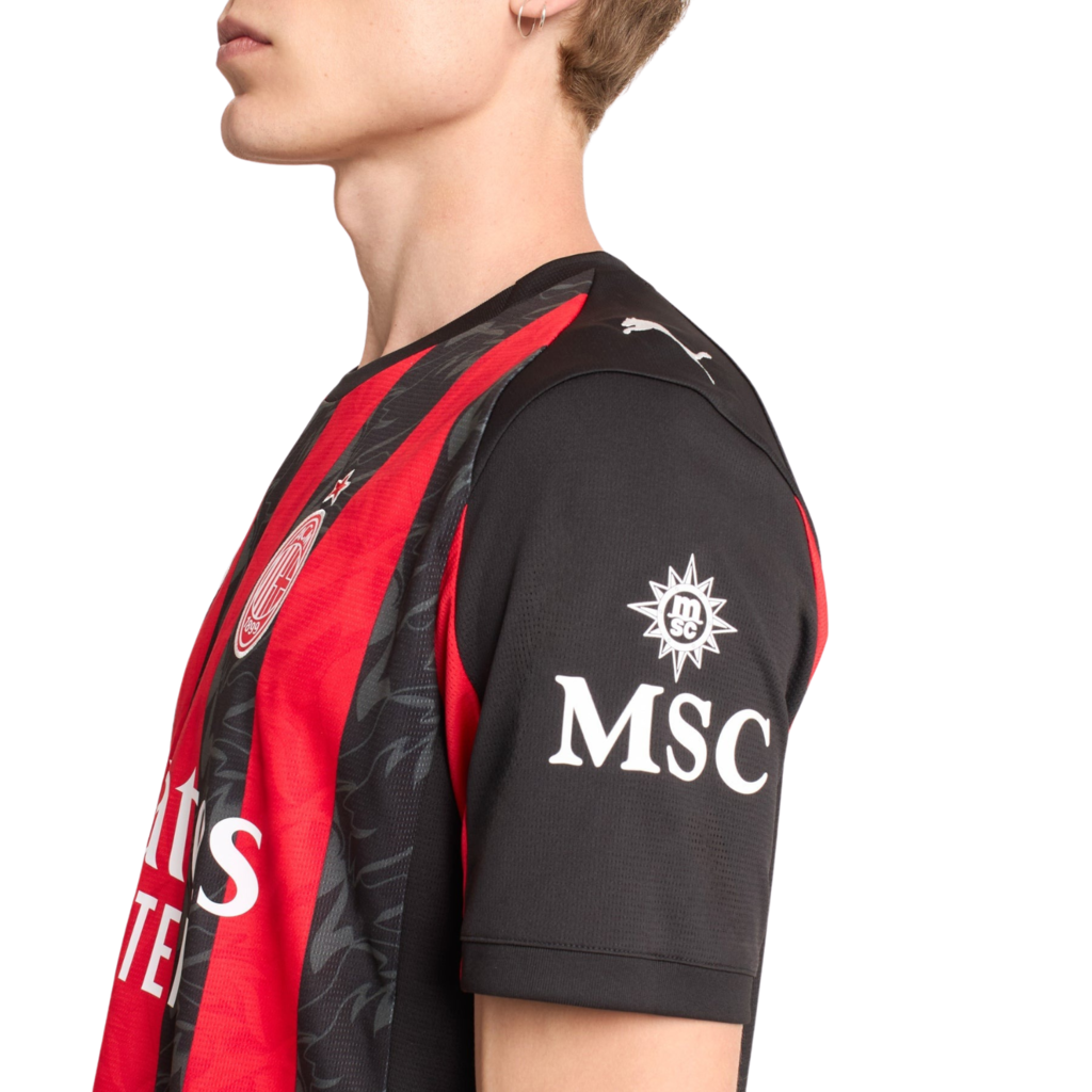 Camisa AC Milan Home 25/26 - Torcedor Masculino - Vermelho e Preto