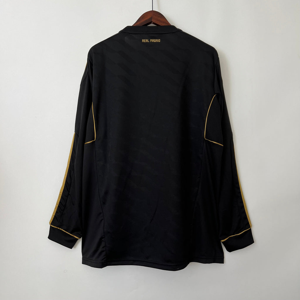 Camisa II Real Madrid I 11/12 - Retrô Manga Longa- Preto