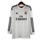Camisa Retrô Real Madrid Manga Longa I Home 2013/14 Masculino Branco