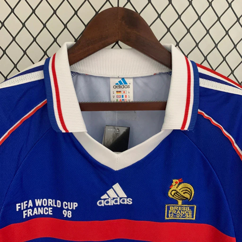Camisa Retrô Seleção França Manga Longa - 1998 Azul