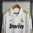 Camisa Retrô Real Madrid Manga Longa I Home 2011/12 Masculino Branco