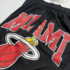 Shorts NBA Miami Heat 23/24 Casual - Vermelho - Branco - Preto