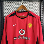 Camisa Retrô Manchester United Manga Longa 2004/06 Masculino Vermelho