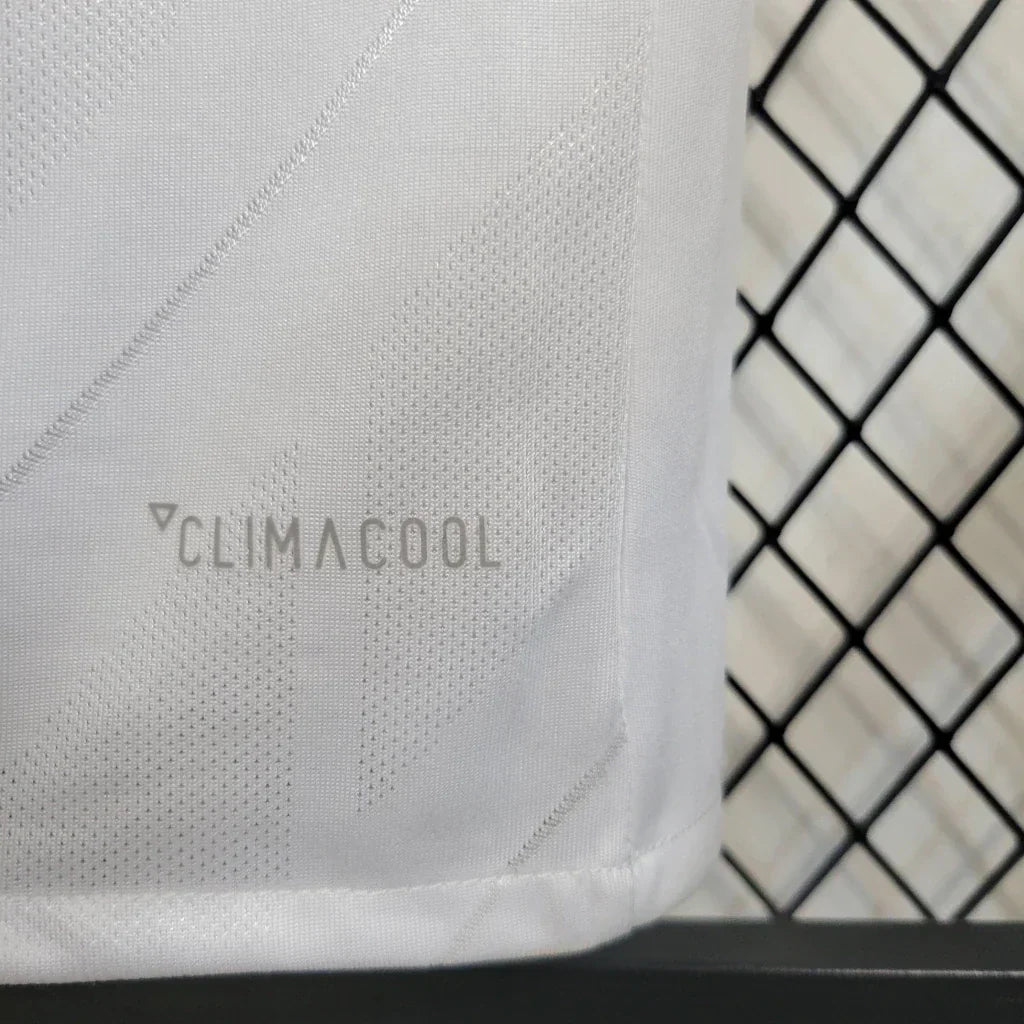 Camisa Retrô Real Madrid I Home 2017/18 Manga Longa Masculino Branco