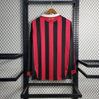 Camisa Retrô Milan I 2009/10 Manga Longa Vermelho e Preto