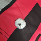Camisa Retrô Milan I 2009/10 Manga Longa Vermelho e Preto
