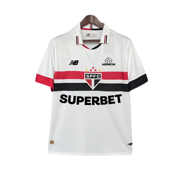 Camisa São Paulo Titular 24/25 - Torcedor Masculina Lançamento + Patrocínios