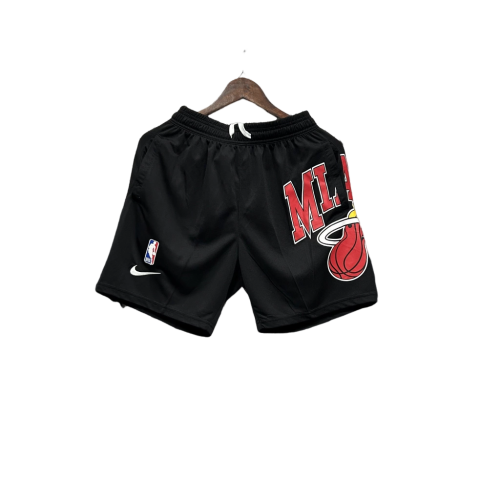 Shorts NBA Miami Heat 23/24 Casual - Vermelho - Branco - Preto