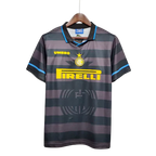 Camisa Retrô Inter de Milão II Away 1997/98 Masculina Preto e Cinza