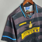 Camisa Retrô Inter de Milão II Away 1997/98 Masculina Preto e Cinza