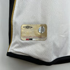 Camisa Dupla Face Retrô Manchester United 2001/02 100 Anos Masculina Branca e Preta ou Dourada