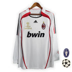 Camisa Retrô Milan II Away 2006/07 Manga Longa Masculino Branco