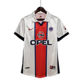 Camisa Paris Saint Germain PSG Retrô Away 98/99 - Retro Masculina - Branco, Azul e Vermelho