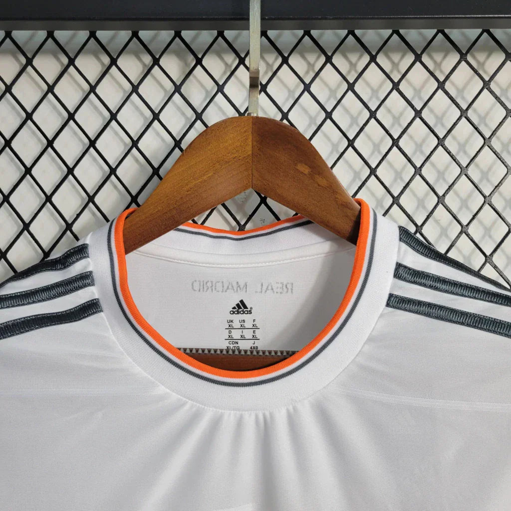 Camisa Retrô Real Madrid Manga Longa I Home 2013/14 Masculino Branco