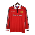 Camisa Manchester United Retrô Manga Longa 1998/99 Vermelha