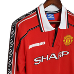 Camisa Manchester United Retrô Manga Longa 1998/99 Vermelha