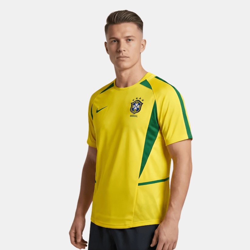 Camisa Retrô Seleção Brasileira I Home 2002/03 Masculino Amarelo