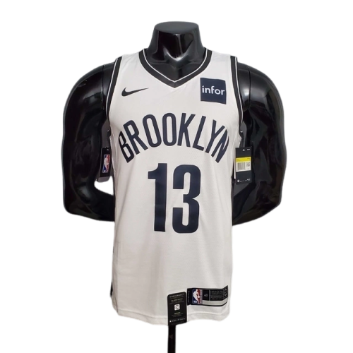 Camisa Regata Brooklyn Nets Branca e Preta - Masculina