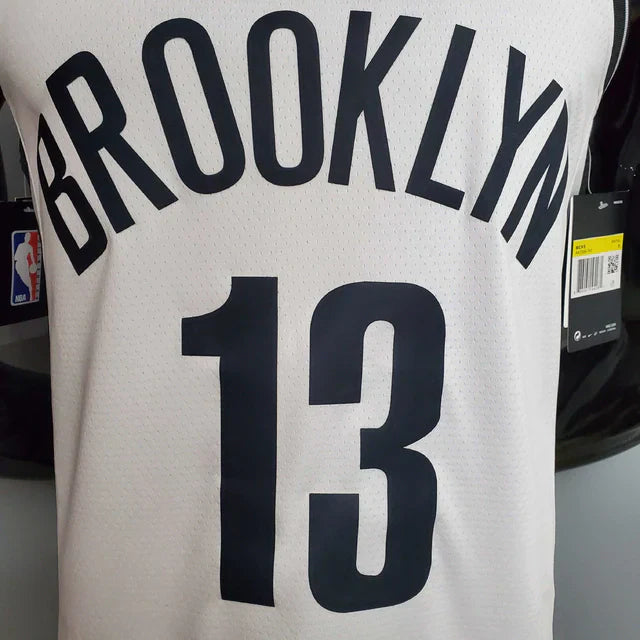 Camisa Regata Brooklyn Nets Branca e Preta - Masculina