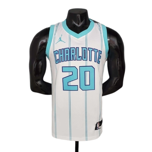 Camisa Regata Charlotte Hornets Branca e Azul - Jordan - Masculina