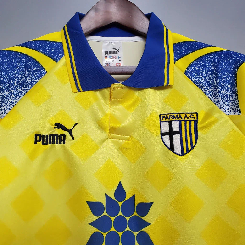 Camisa Retrô Parma 1995/97 Masculino Amarelo e Azul