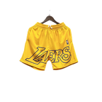 Shorts NBA Lakers 23/24 Casual - Branco - Preto - Amarelo - Azul
