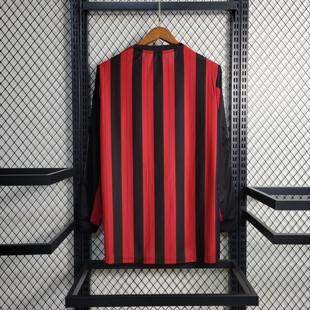 Camisa I Milan 2013/14 - Retrô Manga Longa- Vermelho