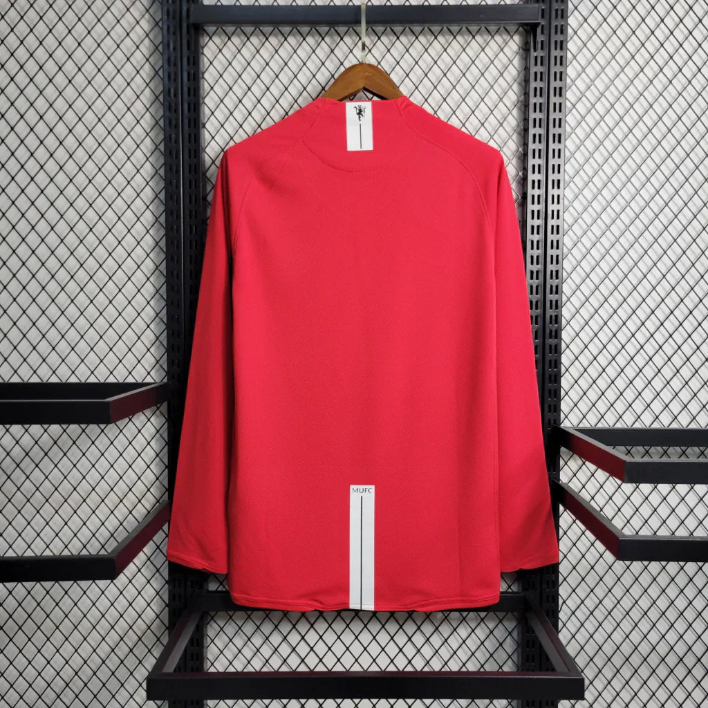 Camisa Retrô Manchester United Manga Longa 2007/08 Masculino Vermelho