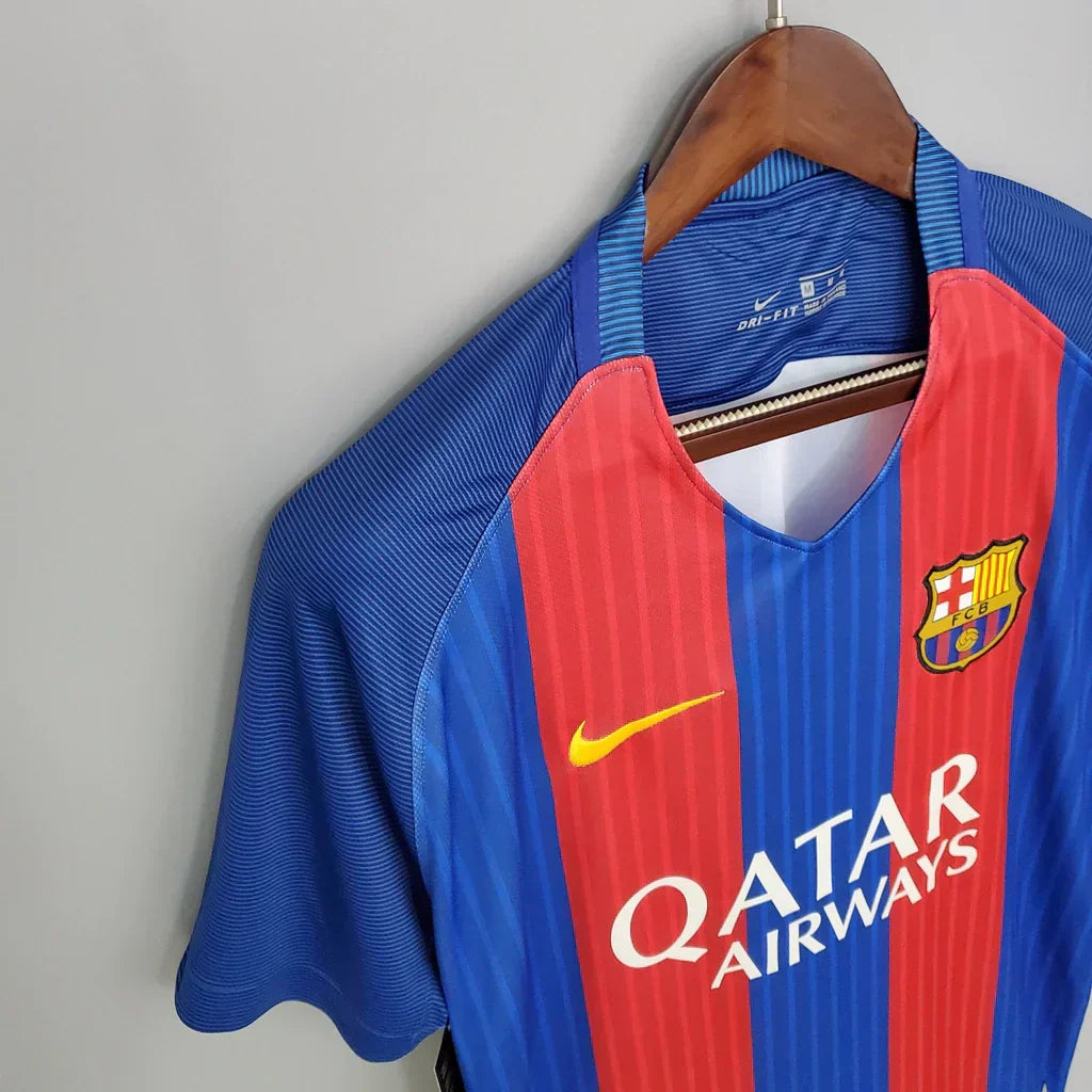 Camisa Retrô Barcelona I Home 2016/17 Masculino Azul Grená