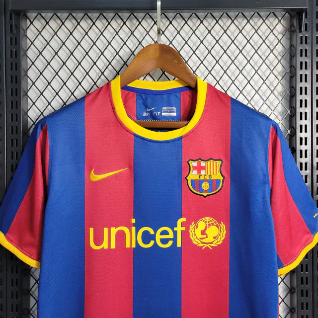 Camisa Barcelona Retrô I Home 2010/11 Torcedor Masculino Vermelho e Azul