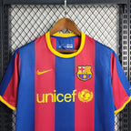 Camisa Barcelona Retrô I Home 2010/11 Torcedor Masculino Vermelho e Azul