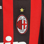Camisa Retrô Milan I Home 2008/09 Manga Longa Vermelho e Preto