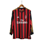 Camisa I Milan 2013/14 - Retrô Manga Longa- Vermelho