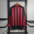 Camisa Retrô Milan I Home 2006/07 Masculino Manga Longa Vermelho e Preto
