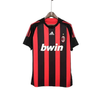 Camisa Retrô Milan 2008/09 Masculino Vermelha e Preta